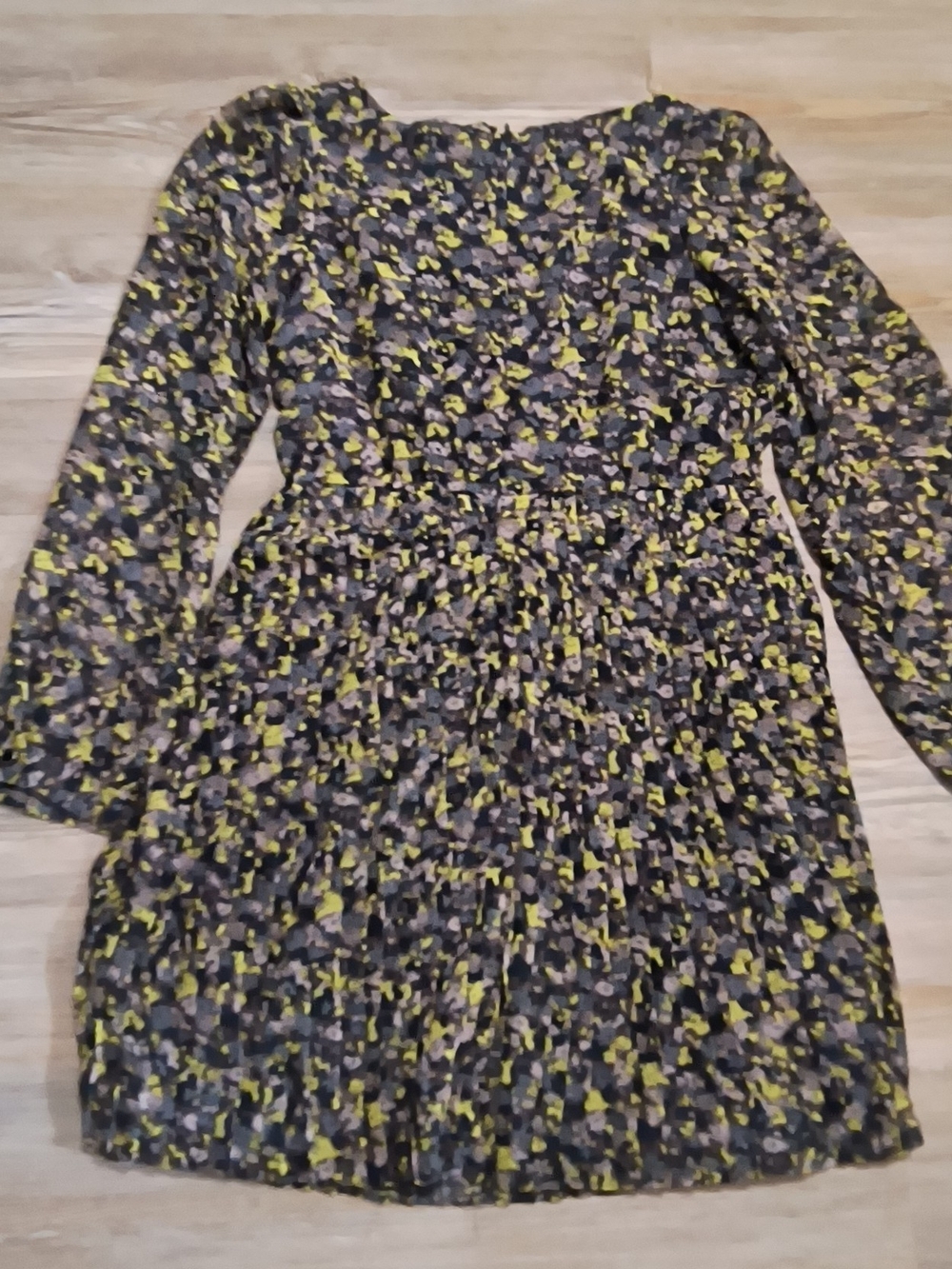 Xhilaration Black Dress with Yellow Floral Print - Midi